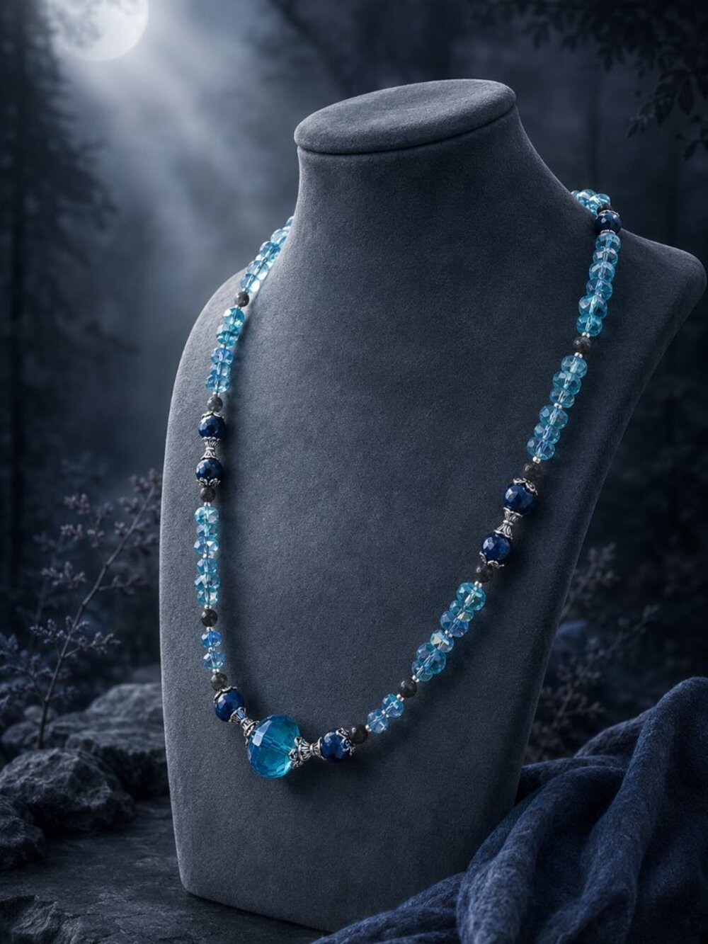 JB Originals – Midnight Current | Blue Jade, Labradorite & Aqua Crystal Set - Picture 6 of 7